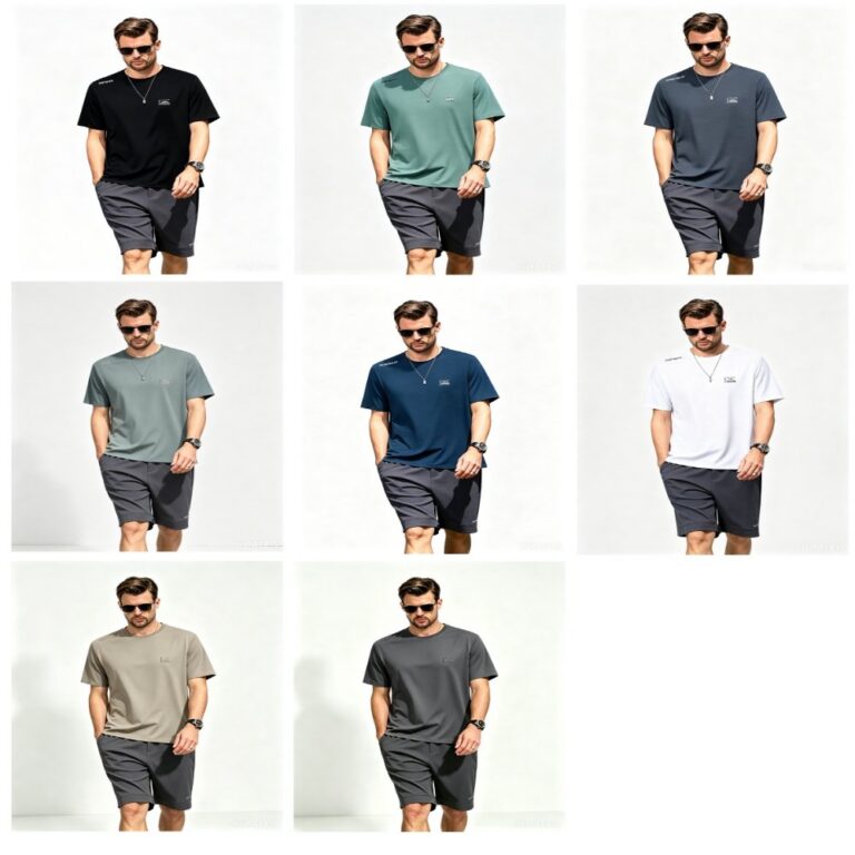 Short-Sleeve T-Shirts Men's Textured Quick-Dry Crew-Neck T-Shirt