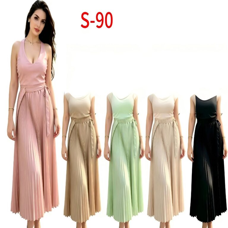 Outdoor Casual Women's Halter V-Neck Top and Pleated Wide-Leg Pants Set