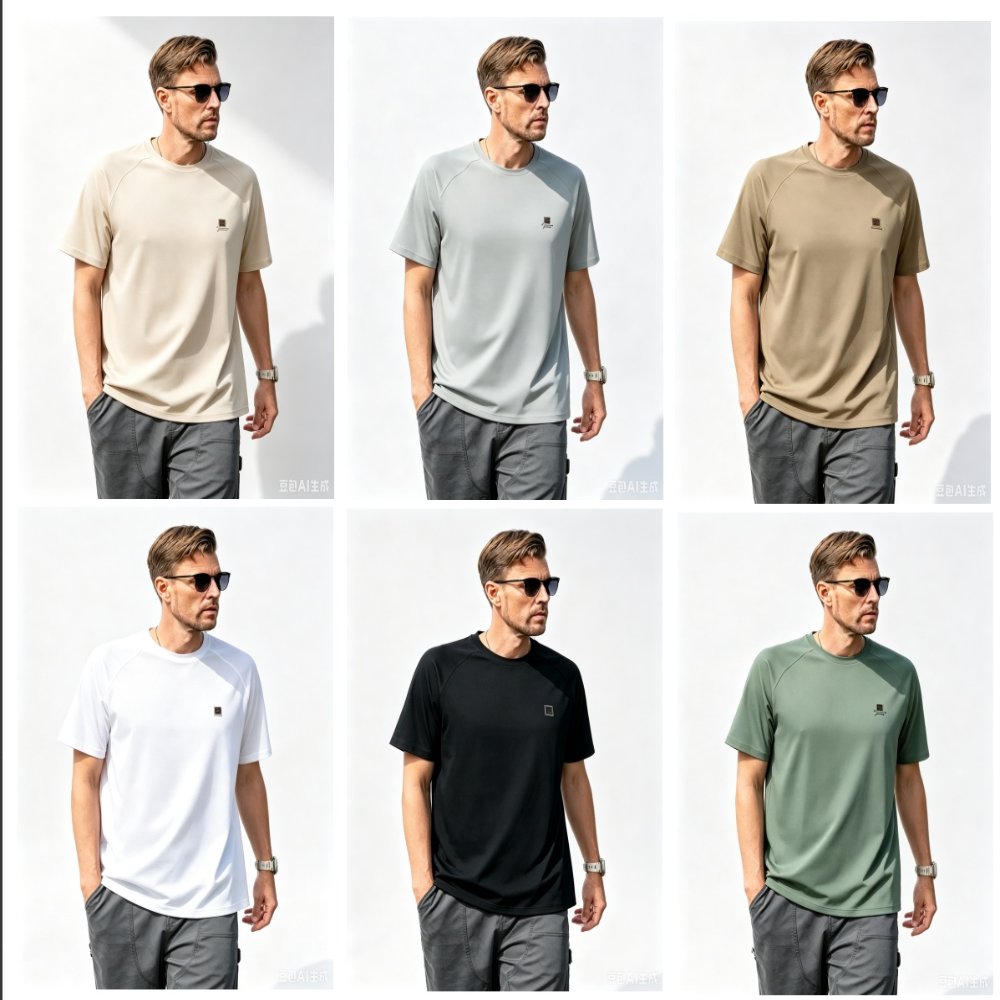 Short-Sleeve T-Shirts Men's Ice-Cool Raglan-Sleeve Crew-Neck T-Shirt