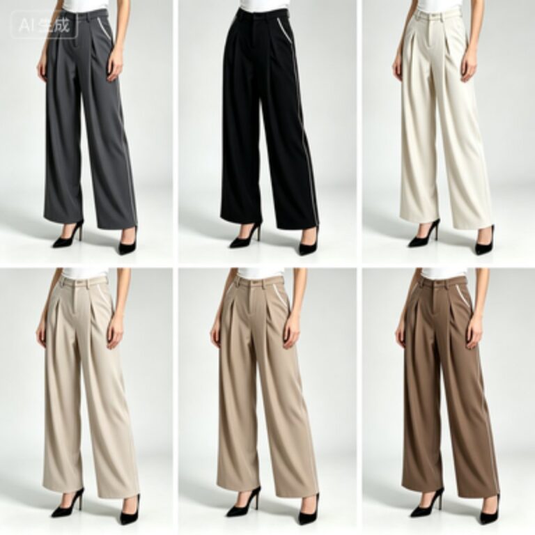 Everyday & Commuter Women's Contrast Side-Stripe Pleated Wide-Leg Trousers